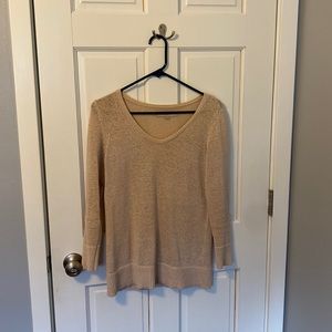 Ann Taylor Loft cream crochet sweater